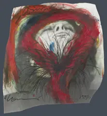 Arnulf Rainer, Wurzel, 1969/73, overpainted photograph; framed