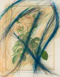Arnulf Rainer, Untitled (Rose), 1983, mixed media on original lithograph; framed