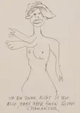 Günter Brus, Ich bin zwar nicht so wie alle, haber aber einen guten Charakter, India ink on paper