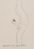 Günter Brus, Maibaum und Maikäfer, ballpoint pen on paper