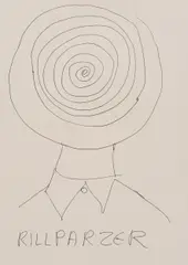 Günter Brus, Rillparzer, mixed media on paper
