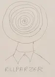 Günter Brus, Rillparzer, mixed media on paper