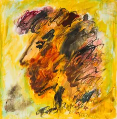 Otto Muehl, Untitled, 1983, gouache on wood panel; unframed