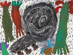 Peter Pongratz, Kleiner Zentaur in meinem Garten I, 2005, gouache on paper; framed