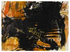 Franco Kappl, J. Yellow, 1990, mixed media on paper; framed