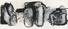 Alois Riedl, Untitled, 1983, overpainted lithograph on paper; unframed