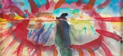 Gunter Damisch, Untitled, watercolour on paper; framed