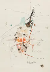 Hans Staudacher, Untitled, mixed media on paper; unframed