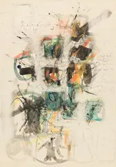 Hans Staudacher, Untitled, mixed media on paper; unframed