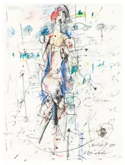 Hans Staudacher, Untitled, 1991, mixed media on paper; framed