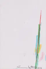 Hermann Nitsch, Untitled, 2020, oil pastel on paper; framed