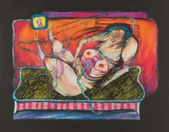Franz Ringel, Untitled, 1974, mixed media on paper; framed