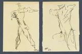 Hannes Mlenek, Untitled (mixed lot of two artworks), oil pastel on paper; framed