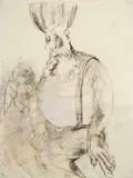 Siegfried Anzinger, Father with Child, 2007, mixed media on paper; framed