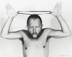 Arnulf Rainer, Untitled (Body Pose), silver gelatin print; framed