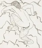 Keith Haring, Untitled (from the series "The Valley"), 1989, etching; framed