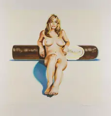 Mel Ramos, Hav-A-Havana IV, Davidoff, 2001, colour screen print; framed
