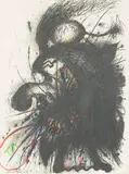 Arnulf Rainer, Iwan der Schreckliche, overpainted laser print; framed