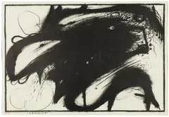 Arnulf Rainer, Kirschblüte (17. Blatt der Mappe "Wahnhall"), 1967, offset lithograph; framed