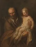 called Kremser-Schmidt Martin Johann Schmidt, Saint Josef with Child, oil on canvas; framed