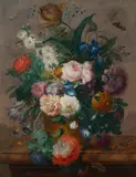 Johann Baptist Drechsler, Still Life with Flowers, 1805, oil on canvas; framed