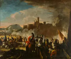 Battle Scene by Michelangelo Cerquozzi, oil on canvas; framed, offered Jun 2026