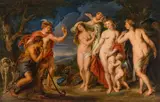 Peter Paul Rubens, The Judgement of Paris, oil on panel, mounted onto a wooden panel; framed