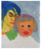 Emil Nolde, Mutter mit Kind, Ca. 1925-1930, Watercolor
