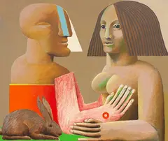 Hochzeitsbild II by Horst Antes, 1972, Aquatec on canvas, sold Jun 2026