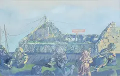 Miodrag Djuric, Hospital militair, 1971, Oil on panel