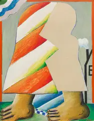 Erbacher Maskierte Figur by Horst Antes, 1966/67/68, Aquatec on canvas, sold Jun 2026