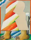 Horst Antes, Erbacher Maskierte Figur, 1966/67/68, Aquatec on canvas