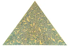 Keith Haring, Pyramid, 1989, Aluminium, eloxiert