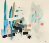 Fritz Winter, Schwingendes Blau, 1956, Oil on canvas