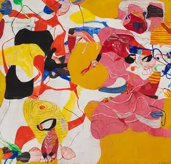 Helmut Sturm, Rosenrot, 1963, Oil on canvas