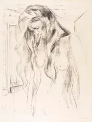 Edvard Munch, Weinende junge Frau (Gråtende ung kvinne), 1921/22, Lithograph