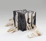 Günther Uecker, Geheimnisskulptur II, 1995, . Black oil paint on lead, fabric, wood, nails,...