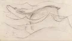 Franz Marc, Schwimmendes Reh, 1911/12, Pencil