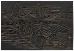 Max Pechstein, Holzstock: Fischer, 1912, Wood