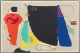 Willi Baumeister, Phantom mit roter Figur, 1953, Oil with synthetic resin on fiberboard