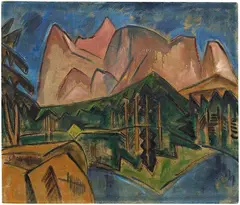 Karl Schmidt-Rottluff, Alpenlandschaft, 1914, Oil on canvas