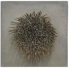 Günther Uecker, Taktile Struktur Rotierend, 1961, . Nails, aluminum, and metallic paint over burl...