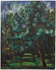 Max Pechstein, Kiefernwald nach dem Regen, 1919, Oil on canvas