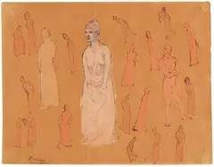 Pablo Picasso, Études de personnages, Ca. 1904/05, Mixed media. Gouache, watercolor, pen and ink