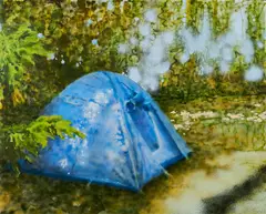 Wolfgang Ellenrieder, "Hockenheim", 2004, Pigment und Binder auf MDF-Platte