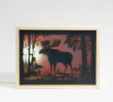 Joachim Elzmann, "Elch", 2001, Holz, Plexiglas, beleuchtet