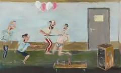 Aaron van Erp, Children's party where critical journalists aren't welcome, 2012, Öl auf Leinwand