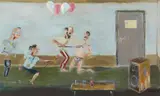 Aaron van Erp, Children's party where critical journalists aren't welcome, 2012, Öl auf Leinwand