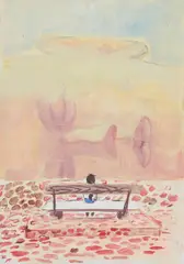 Mitja Ficko, Nur Sitzen II, 2012, Öl auf Leinwand