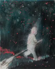 "Mitternachtschule" by Mitja Ficko, 2010, Öl auf Leinwand, sold Mar 2020